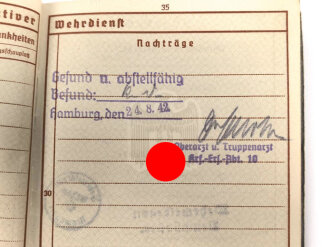 Wehrpaß Heer, ausgestellt 14.6.1937