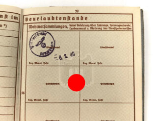 Wehrpaß Heer, ausgestellt 14.6.1937