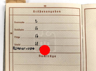 Wehrpaß Heer, ausgestellt 14.6.1937