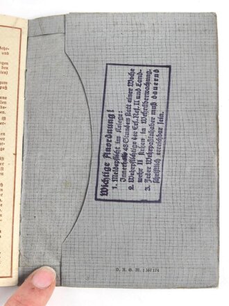 Wehrpaß Heer, ausgestellt 14.6.1937