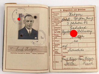 Wehrpaß Heer, ausgestellt 14.6.1937