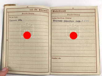 Wehrpaß Heer, ausgestellt 14.6.1937