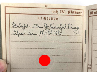 Wehrpaß Heer, ausgestellt 19.2.1942