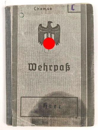 Wehrpaß Heer, ausgestellt 15.4.1936