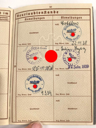 Wehrpaß Heer, ausgestellt 15.4.1936
