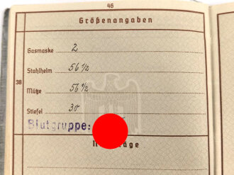 Wehrpaß Heer, ausgestellt 15.4.1936