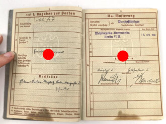 Wehrpaß Heer, ausgestellt 15.4.1936