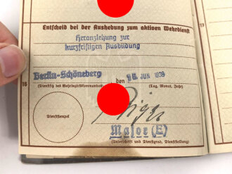 Wehrpaß Heer, ausgestellt 15.4.1936