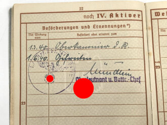 Wehrpaß Heer, ausgestellt 14.10.1936