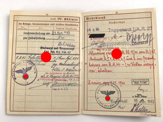 Wehrpaß Heer, ausgestellt 14.10.1936