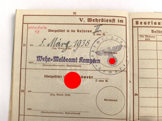 Wehrpaß Heer, ausgestellt 14.10.1936
