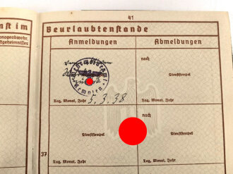 Wehrpaß Heer, ausgestellt 14.10.1936