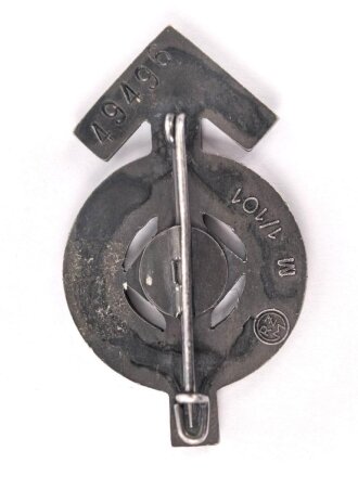 Hitler Jugend, Leistungsabzeichen in Silber mit Verleihungsnummer " 49496 " und Hersteller M1/ 101. Schweres Stück