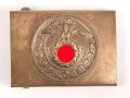 Koppelschloss SA mit auf der Spitze stehendem Hakenkreuz , Ausführung 38mm