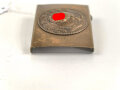 Koppelschloss SA mit auf der Spitze stehendem Hakenkreuz , Ausführung 38mm