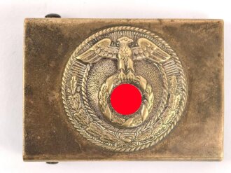 Koppelschloss SA mit auf der Spitze stehendem Hakenkreuz , Ausführung 38mm
