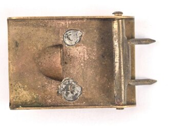 Koppelschloss SA mit auf der Spitze stehendem Hakenkreuz , Ausführung 38mm