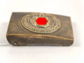 Koppelschloss SA mit auf der Spitze stehendem Hakenkreuz , Ausführung 38mm