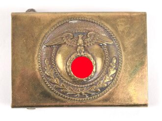 Koppelschloss SA mit auf der Spitze stehendem Hakenkreuz , Ausführung 38mm