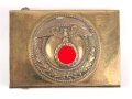Koppelschloss SA mit auf der Spitze stehendem Hakenkreuz , Ausführung 38mm
