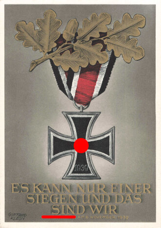 Farbige Propaganda Postkarte "Eisernes Kreuz 2....