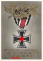Farbige Propaganda Postkarte "Eisernes Kreuz 2. Klasse 1939" Sinnspruch :Ansichtskarte "Es kann nur einer Siegen und das sind wir""