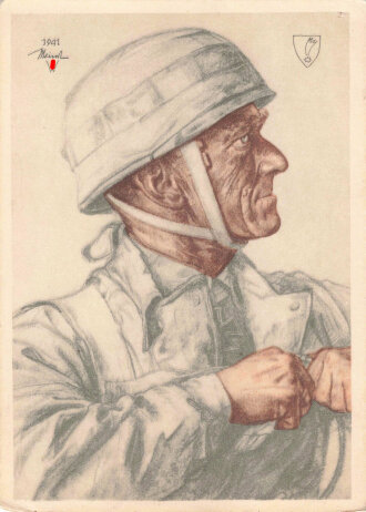 Fallschirmjäger Ansichtskarte Luftwaffe " W. Willrich - Ritterkreuzträger Generalmajor Meindl"