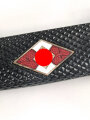 Fahrtenmesser für Angehörige der Hitlerjugend. Hersteller Ernst Pack & Söhne Solingen 1937.Devise deutlich, Griffraute wackelt leicht wie es sein soll. Ungereinigtes Stück in gutem Gesamtzustand