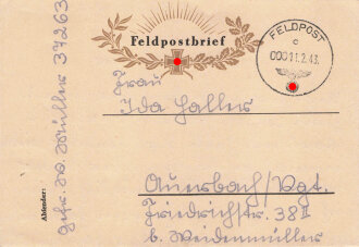 Besitzzeugnis zum Infanteriesturmabzeichen Silber, ausgestellt am 13.5.43 bei Stabsk. Grenadier Regiment 279, Eigenhändige Unterschrift Oberst und Regimentskommandeur. Dazu ein Feldpostbrief