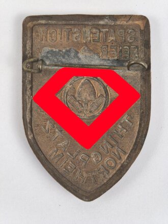 Blechabzeichen Reichsarbeitsdienst Spatenstichfeier Thingplatz Northeim 1934. Nadel defekt