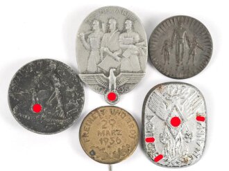 5 Blechabzeichen III.Reich