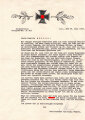 Anschreiben bezüglich Heldentod eines Angehörigen Infanterie-Regiment 279