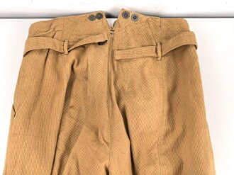 Kordhose für Angehörige der Schutztruppe in Deutsch Südwestafrika. Kammerstück in sehr gutem Zustand