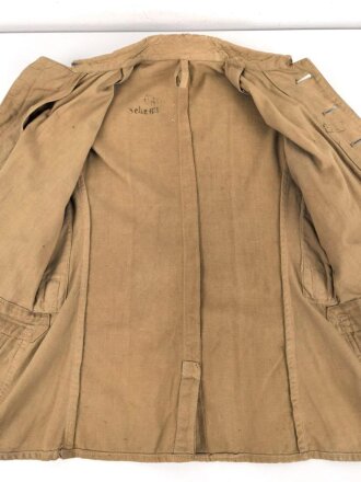 1. Weltkrieg, Khakibluse für Mannschaften des Asienkorps. Kammerstück in gutem Gesamtzustand, ungereinigt. Mit den extrem seltenen Schulterstücken