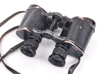 Doppelfernrohr 6 x 30 Wehrmacht. Durchsicht rechts mit sehr vielen kleinen Punkten, links einwandfrei. Strichplatte deutlich., Hersteller fvs  für Spindler & Hoyer Göttingen.