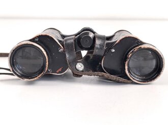 Doppelfernrohr 6 x 30 Wehrmacht. Durchsicht rechts mit sehr vielen kleinen Punkten, links einwandfrei. Strichplatte deutlich., Hersteller fvs  für Spindler & Hoyer Göttingen.