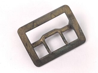 Schließe für ein Zweidornkoppel . Innenmaß 47mm, reste von Vergoldung