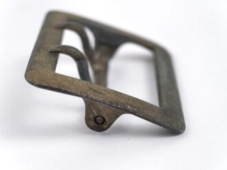 Schließe für ein Zweidornkoppel . Innenmaß 47mm, reste von Vergoldung