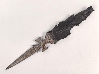 1. Weltkrieg, Brieföffner aus Granatsplitter. Gesamtlänge 17cm