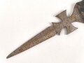 1. Weltkrieg, Brieföffner aus Granatsplitter. Gesamtlänge 17cm