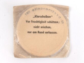 Satz Klarscheiben für die Gasmaske der Wehrmacht und für die S Maske des Luftschutz. datiert 1943