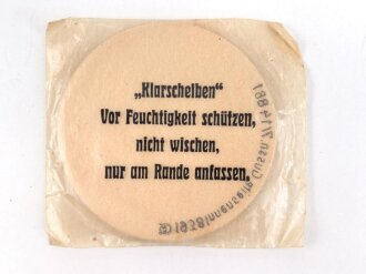 Satz Klarscheiben für die Gasmaske der Wehrmacht und für die S Maske des Luftschutz. datiert 1938