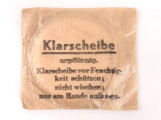Satz Klarscheiben" napfförmig"  für die Gasmaske der Wehrmacht und für die S Maske des Luftschutz. datiert 1943