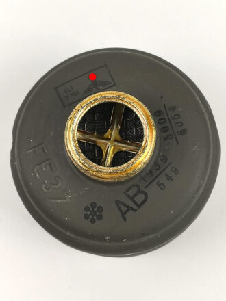 Gasmaskenfilter "Filtereinsatz 37" Wehrmacht .  Sehr guter Zustand, datiert 1939