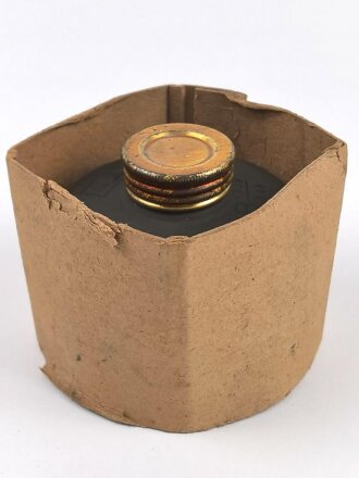 Gasmaskenfilter "Filtereinsatz 37" Wehrmacht .  Sehr guter Zustand, datiert 1939. Im originaler Transportverpackung