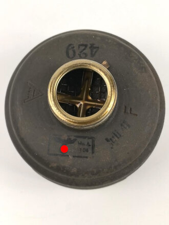 Gasmaskenfilter "Filtereinsatz "  für Luft- oder Zivilschutz. Hersteller " Auer", datiert 1941