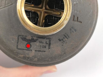 Gasmaskenfilter "Filtereinsatz "  für Luft- oder Zivilschutz. Hersteller " Auer", datiert 1941