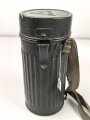 Luftschutz / Werkschutz. Gasmaske Modell 1930, Ausführung als S-Maske für den Luftschutz. Der Filter datiert 1937, in Bereitschaftsbüchse "Dräger"