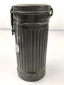 Gasmaskendose "Bereitschaftsbüchse" Modell 1938 Wehrmacht. Originallack, datiert 1939