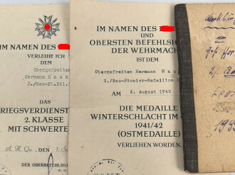 Bau Pionier Bataillon 141, Verleihungsurkunden eines...